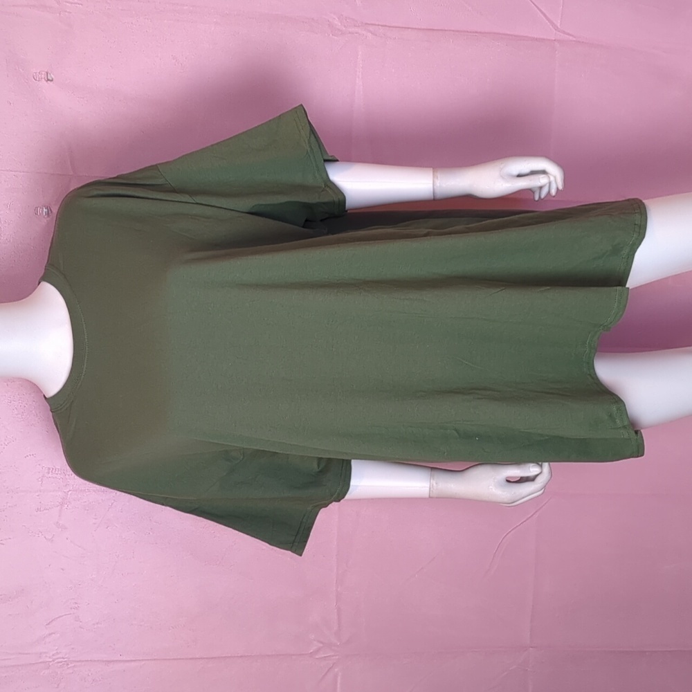 Nasty Gal Easy Does It 100% Cotton Short Sleeve Tee Shirt Dress One Size Khaki